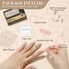 UNA GELLA Almond Press On Nails – 32Pcs 16 Sizes Pastel Lilac Lavender Fake Nails with Glue and Adhesive Tabs, Opaque Reusable Glue On Nails Kit for Women Manicure(C-Ombre Nude)
