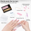 UNA GELLA Almond Press On Nails – 32Pcs 16 Sizes Pastel Lilac Lavender Fake Nails with Glue and Adhesive Tabs, Opaque Reusable Glue On Nails Kit for Women Manicure(Barbie Glow French)