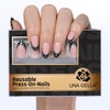 UNA GELLA Almond Press On Nails – 32Pcs 16 Sizes Pastel Lilac Lavender Fake Nails with Glue and Adhesive Tabs, Opaque Reusable Glue On Nails Kit for Women Manicure(Dancing Dots)