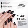 UNA GELLA Almond Press On Nails – 32Pcs 16 Sizes Pastel Lilac Lavender Fake Nails with Glue and Adhesive Tabs, Opaque Reusable Glue On Nails Kit for Women Manicure(Black Diamond)