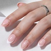 UNA GELLA Almond Press On Nails – 32Pcs 16 Sizes Pastel Lilac Lavender Fake Nails with Glue and Adhesive Tabs, Opaque Reusable Glue On Nails Kit for Women Manicure(Gilded French Aura)