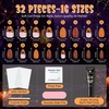 UNA GELLA Halloween Press On Nails Short Almond, 32Pcs Pumpkin Fake Nails Soft Gel Nail Tips Almond Shape in 16 Sizes with Semi Glue and Jelly Tabs, Orange Glitter Finish for Party Fall Manicures(Hallowween Glitter Short Almond)