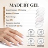UNA GELLA Halloween Press On Nails Short Almond, 32Pcs Pumpkin Fake Nails Soft Gel Nail Tips Almond Shape in 16 Sizes with Semi Glue and Jelly Tabs, Orange Glitter Finish for Party Fall Manicures(Light Pink Short Squoval)