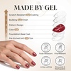 UNA GELLA Halloween Press On Nails Short Almond, 32Pcs Pumpkin Fake Nails Soft Gel Nail Tips Almond Shape in 16 Sizes with Semi Glue and Jelly Tabs, Orange Glitter Finish for Party Fall Manicures(Glazed Garnet Short Squoval)