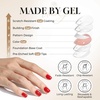 UNA GELLA Halloween Press On Nails Short Almond, 32Pcs Pumpkin Fake Nails Soft Gel Nail Tips Almond Shape in 16 Sizes with Semi Glue and Jelly Tabs, Orange Glitter Finish for Party Fall Manicures(Prue Red Short Squoval)