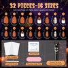 UNA GELLA Halloween Press On Nails Short Almond, 32Pcs Pumpkin Fake Nails Soft Gel Nail Tips Almond Shape in 16 Sizes with Semi Glue and Jelly Tabs, Orange Glitter Finish for Party Fall Manicures(Hallowween Plaid Short Almond)