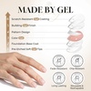 UNA GELLA Halloween Press On Nails Short Almond, 32Pcs Pumpkin Fake Nails Soft Gel Nail Tips Almond Shape in 16 Sizes with Semi Glue and Jelly Tabs, Orange Glitter Finish for Party Fall Manicures(Classic French Short Squoval)