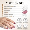 UNA GELLA Halloween Press On Nails Short Almond, 32Pcs Pumpkin Fake Nails Soft Gel Nail Tips Almond Shape in 16 Sizes with Semi Glue and Jelly Tabs, Orange Glitter Finish for Party Fall Manicures(Mauve Pink Short Squoval)