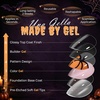 UNA GELLA Halloween Press On Nails Short Almond, 32Pcs Pumpkin Fake Nails Soft Gel Nail Tips Almond Shape in 16 Sizes with Semi Glue and Jelly Tabs, Orange Glitter Finish for Party Fall Manicures(Hallowween Glitter Short Almond)