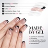 UNA GELLA Short Square Press On Nails, 32 Pcs 16 Sizes Soft Gel Fake Nails, Sheer Jelly Light Pink Glossy False Nails for Women, Reusable Stick On Nails Kit with Glue and Adhesive Tabs(Midnight French)