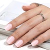 UNA GELLA Short Square Press On Nails, 32 Pcs 16 Sizes Soft Gel Fake Nails, Sheer Jelly Light Pink Glossy False Nails for Women, Reusable Stick On Nails Kit with Glue and Adhesive Tabs(Milky Pink)