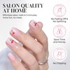 UNA GELLA Short Square Press On Nails, 32 Pcs 16 Sizes Soft Gel Fake Nails, Sheer Jelly Light Pink Glossy False Nails for Women, Reusable Stick On Nails Kit with Glue and Adhesive Tabs(Coquette Cherry)