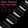 UNA GELLA Short Square Press On Nails, 32 Pcs 16 Sizes Soft Gel Fake Nails, Sheer Jelly Light Pink Glossy False Nails for Women, Reusable Stick On Nails Kit with Glue and Adhesive Tabs(Z-Oval)