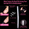 UNA GELLA Short Square Press On Nails, 32 Pcs 16 Sizes Soft Gel Fake Nails, Sheer Jelly Light Pink Glossy False Nails for Women, Reusable Stick On Nails Kit with Glue and Adhesive Tabs(Z-Long Square)