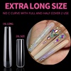 UNA GELLA Short Square Press On Nails, 32 Pcs 16 Sizes Soft Gel Fake Nails, Sheer Jelly Light Pink Glossy False Nails for Women, Reusable Stick On Nails Kit with Glue and Adhesive Tabs(Z-Long Square)