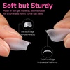 UNA GELLA Short Square Press On Nails, 32 Pcs 16 Sizes Soft Gel Fake Nails, Sheer Jelly Light Pink Glossy False Nails for Women, Reusable Stick On Nails Kit with Glue and Adhesive Tabs(Z-Short Coffin)