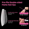 UNA GELLA Short Square Press On Nails, 32 Pcs 16 Sizes Soft Gel Fake Nails, Sheer Jelly Light Pink Glossy False Nails for Women, Reusable Stick On Nails Kit with Glue and Adhesive Tabs(Z-Short Coffin)