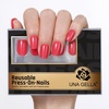 UNA GELLA Short Square Press On Nails, 32 Pcs 16 Sizes Soft Gel Fake Nails, Sheer Jelly Light Pink Glossy False Nails for Women, Reusable Stick On Nails Kit with Glue and Adhesive Tabs(Watermelon Sugar)