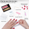 UNA GELLA Short Square Press On Nails, 32 Pcs 16 Sizes Soft Gel Fake Nails, Sheer Jelly Light Pink Glossy False Nails for Women, Reusable Stick On Nails Kit with Glue and Adhesive Tabs(Watermelon Sugar)