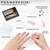 UNA GELLA Short Square Press On Nails, 32 Pcs 16 Sizes Soft Gel Fake Nails, Sheer Jelly Light Pink Glossy False Nails for Women, Reusable Stick On Nails Kit with Glue and Adhesive Tabs(Midnight French)