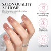 UNA GELLA Short Square Press On Nails, 32 Pcs 16 Sizes Soft Gel Fake Nails, Sheer Jelly Light Pink Glossy False Nails for Women, Reusable Stick On Nails Kit with Glue and Adhesive Tabs(Milk Tea Jelly)