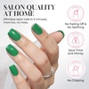 UNA GELLA Short Square Press On Nails, 32 Pcs 16 Sizes Soft Gel Fake Nails, Sheer Jelly Light Pink Glossy False Nails for Women, Reusable Stick On Nails Kit with Glue and Adhesive Tabs(Kelly Green)