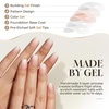 UNA GELLA Short Square Press On Nails, 32 Pcs 16 Sizes Soft Gel Fake Nails, Sheer Jelly Light Pink Glossy False Nails for Women, Reusable Stick On Nails Kit with Glue and Adhesive Tabs(A-Nude Cream)