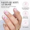 UNA GELLA Short Square Press On Nails, 32 Pcs 16 Sizes Soft Gel Fake Nails, Sheer Jelly Light Pink Glossy False Nails for Women, Reusable Stick On Nails Kit with Glue and Adhesive Tabs(Golden Cupid Chic)