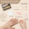 UNA GELLA Short Square Press On Nails, 32 Pcs 16 Sizes Soft Gel Fake Nails, Sheer Jelly Light Pink Glossy False Nails for Women, Reusable Stick On Nails Kit with Glue and Adhesive Tabs(A-Nude)