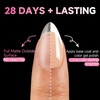 UNA GELLA Short Squoval Press On Nails – 32Pcs 16 Sizes Soft Gel Round Fake Nails with Silver Cat Eye Effect, Light Pink Reusable Artificial Stick On Nails Kit with Glue and Adhesive Tabs(Z-Short Almond)