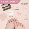 UNA GELLA Short Squoval Press On Nails – 32Pcs 16 Sizes Soft Gel Round Fake Nails with Silver Cat Eye Effect, Light Pink Reusable Artificial Stick On Nails Kit with Glue and Adhesive Tabs(Toe Pink French)