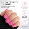 UNA GELLA Short Squoval Press On Nails – 32Pcs 16 Sizes Soft Gel Round Fake Nails with Silver Cat Eye Effect, Light Pink Reusable Artificial Stick On Nails Kit with Glue and Adhesive Tabs(The Iconic Hot Pink)