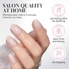 UNA GELLA Short Squoval Press On Nails – 32Pcs 16 Sizes Soft Gel Round Fake Nails with Silver Cat Eye Effect, Light Pink Reusable Artificial Stick On Nails Kit with Glue and Adhesive Tabs(Milky Nude Pink)