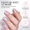 UNA GELLA Short Squoval Press On Nails – 32Pcs 16 Sizes Soft Gel Round Fake Nails with Silver Cat Eye Effect, Light Pink Reusable Artificial Stick On Nails Kit with Glue and Adhesive Tabs(Pink Smoothie)