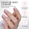 UNA GELLA Short Squoval Press On Nails – 32Pcs 16 Sizes Soft Gel Round Fake Nails with Silver Cat Eye Effect, Light Pink Reusable Artificial Stick On Nails Kit with Glue and Adhesive Tabs(Blush Nude Pink)