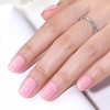 UNA GELLA Short Squoval Press On Nails – 32Pcs 16 Sizes Soft Gel Round Fake Nails with Silver Cat Eye Effect, Light Pink Reusable Artificial Stick On Nails Kit with Glue and Adhesive Tabs(Barely Pink)