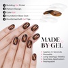 UNA GELLA Short Squoval Press On Nails – 32Pcs 16 Sizes Soft Gel Round Fake Nails with Silver Cat Eye Effect, Light Pink Reusable Artificial Stick On Nails Kit with Glue and Adhesive Tabs(Amber Mosaic)