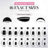 UNA GELLA Short Squoval Press On Nails – 32Pcs 16 Sizes Soft Gel Round Fake Nails with Silver Cat Eye Effect, Light Pink Reusable Artificial Stick On Nails Kit with Glue and Adhesive Tabs(Pure Black)