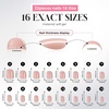 UNA GELLA Short Squoval Press On Nails – 32Pcs 16 Sizes Soft Gel Round Fake Nails with Silver Cat Eye Effect, Light Pink Reusable Artificial Stick On Nails Kit with Glue and Adhesive Tabs(Nude Muse)